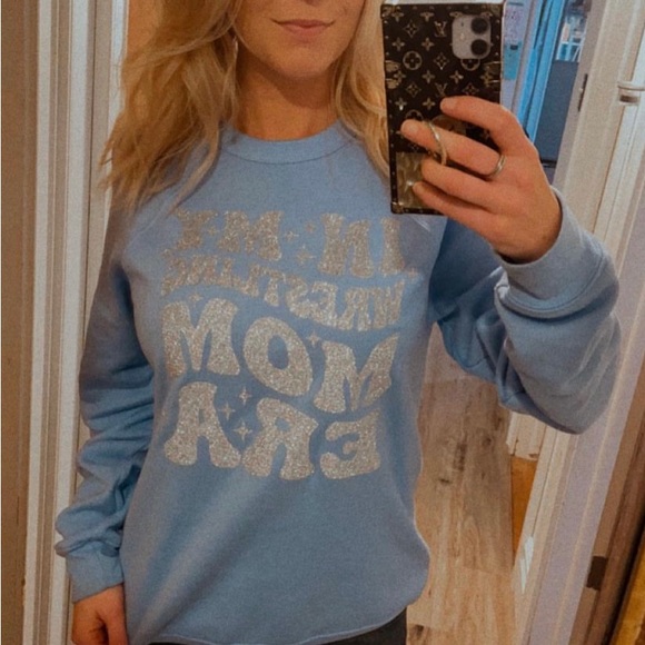 In My Wrestling Mom Era Crewneck Sweatshirt WE CAN CUSTOMIZE THESE - Picture 1 of 4